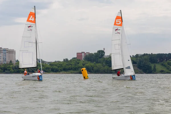 Novosibirsk Russia Juni 2021 Seglingsregatta För Sport Ryssland — Stockfoto