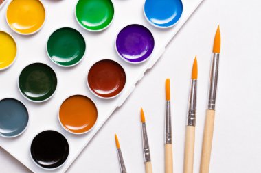 Beyaz arkaplanda suluboya resimler