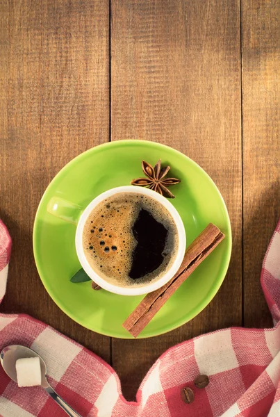 Cup of  coffee on wood — Stock Photo, Image