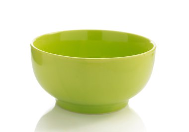 Seramik kase üzerinde beyaz izole 