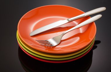 bıçak ve çatal plaka siyah at