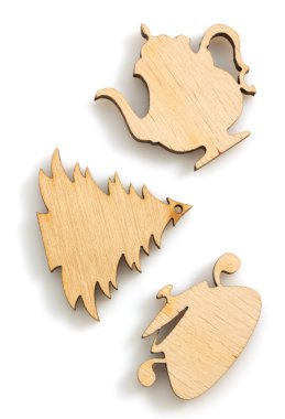 Beyaz ahşap oyuncak formunda 