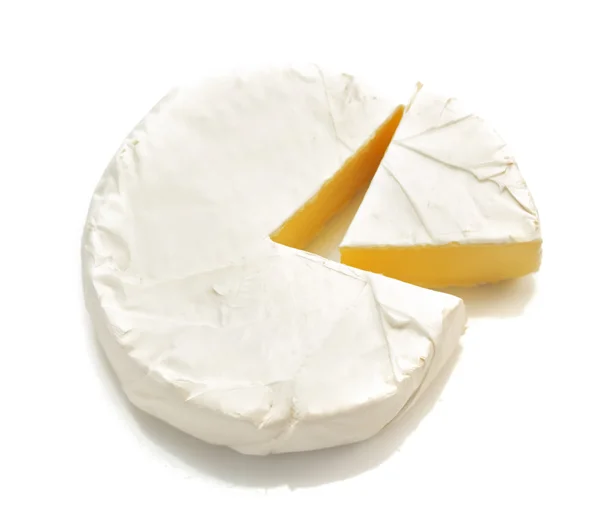 Kawałek sera sera na białym tle — Zdjęcie stockowe