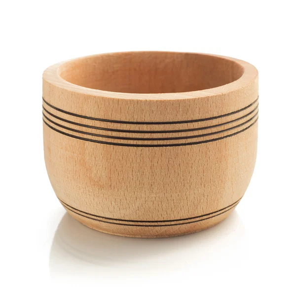A fehér üres fából készült bowl — Stock Fotó