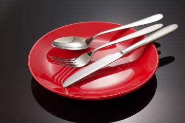 bıçak ve çatal plaka siyah at