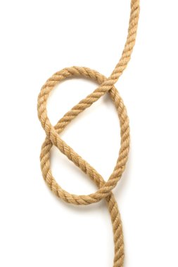 Beyaz arka plan üzerinde gemi halatı