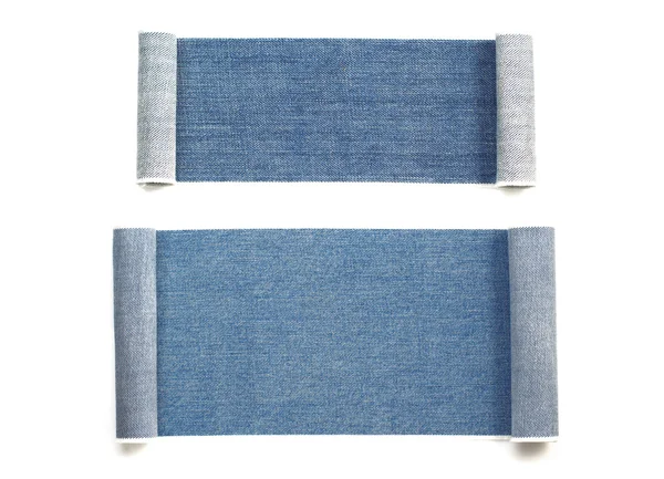 Blue jeans textuur geïsoleerd op wit — Stockfoto