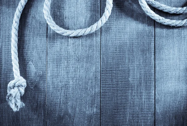 Ship rope on wood — Stock Photo, Image