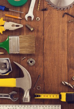 araçları ve aletleri üzerinde ahşap