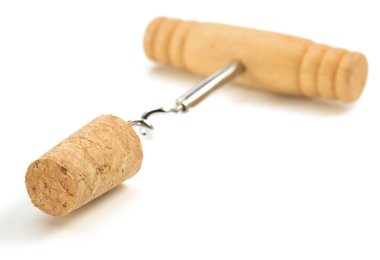 tirbuşon ve beyaz şarap cork 