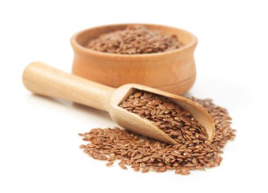 keten tohumu beyaz üzerine izole 