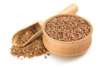 keten tohumu beyaz üzerine izole 