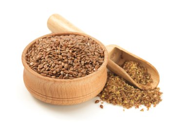 keten tohumu beyaz üzerine izole 