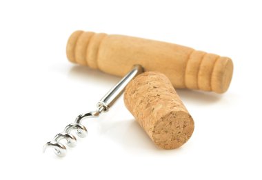 tirbuşon ve beyaz şarap cork 