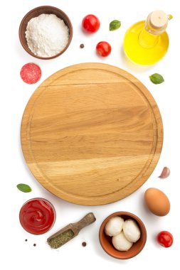 beyaz izole pizza malzemeleri 
