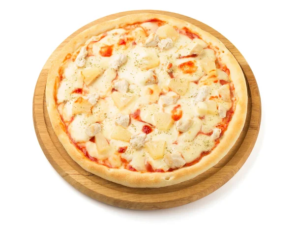 Pizza isolata su bianco — Foto Stock