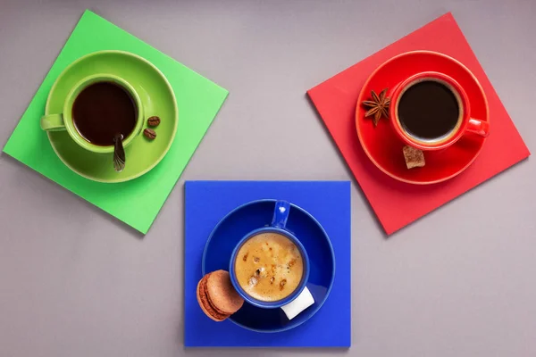 Tasse Kaffee Auf Abstraktem Hintergrund Textur Der Papieroberfläche — Stockfoto