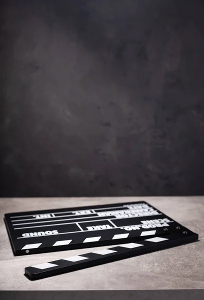 Negro Película Clapper Tablero Clapperboard Mesa — Foto de Stock