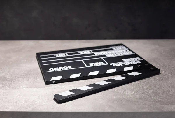 Película Clapper Tablero Clapperboard Textura Fondo Mesa — Foto de Stock