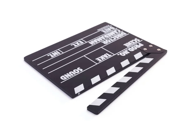 Papan Film Clapper Atau Clapperboard Diisolasi Latar Belakang Putih — Stok Foto