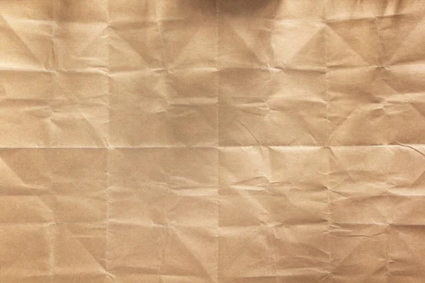 Wrinkled Paper Texture Background Texture Folded Brown Craft Paper — Stock Photo, Image