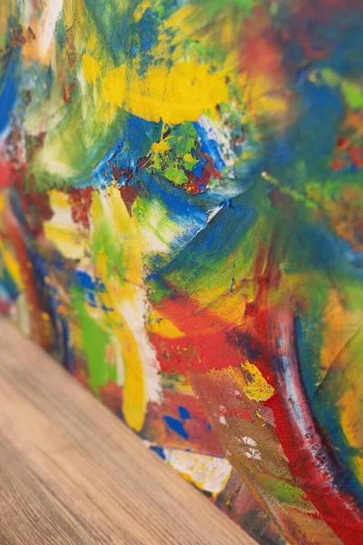 Texture Fond Peinte Colorée Table Bois Peinture Huile Abstraite Fond — Photo