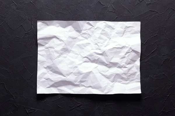 Wit Gerimpeld Verfrommeld Papier Zwarte Abstracte Achtergrond Textuur — Stockfoto