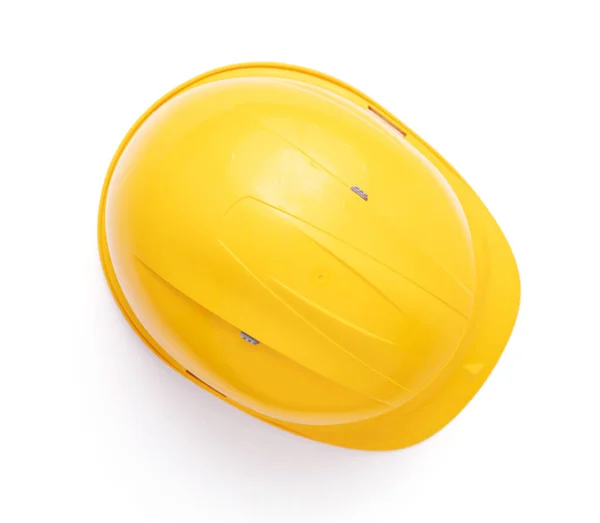 Construction Helmet Isolated White Background Work Cap White — Stock Photo, Image