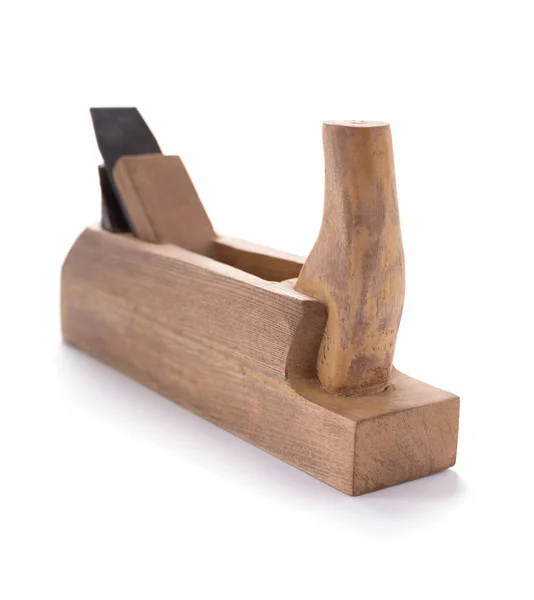 Деревянный Плотник Плоскости Инструмент Столярной Изоляции Белом Фоне Сплошной Инструмент — стоковое фото