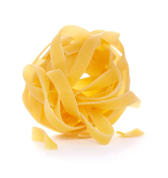 Pasta Tagliatelle Isolated White Background Raw Fettuccine Pasta Italian Food — Stock Photo, Image