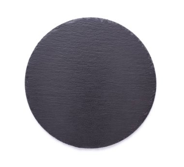 Slate Stone pizza kesme tahtası beyaz arkaplanda izole edilmiş.