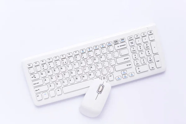 Computer Keyboard Mouse White Background — Stock Photo, Image