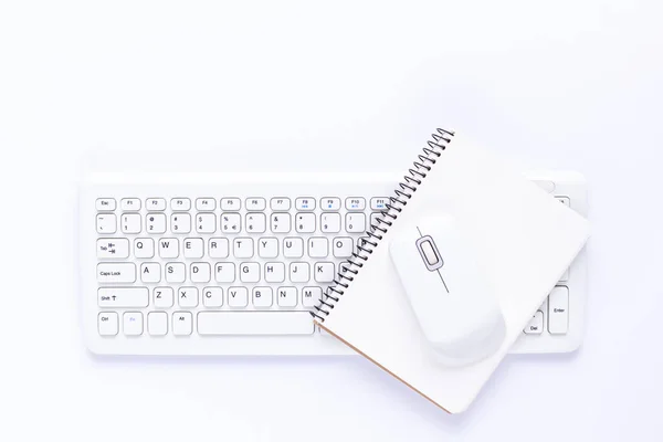 Computer Keyboard Mouse White Background — Stock Photo, Image