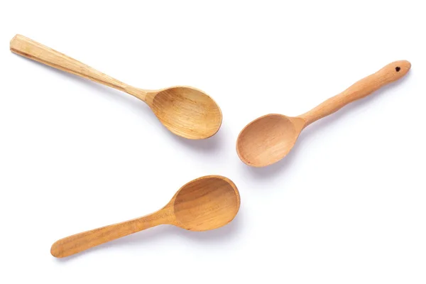 Wooden Spoon Isolated White Background Wood Spoons — Stock Photo, Image