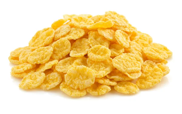 Cornflakes op wit — Stockfoto