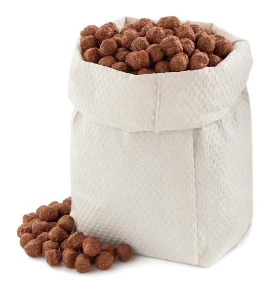 Palline di cioccolato ai cereali in sacchetto di carta — Foto Stock