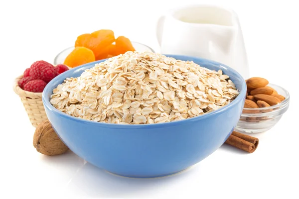 Bowl of oat flake — Stock Photo, Image