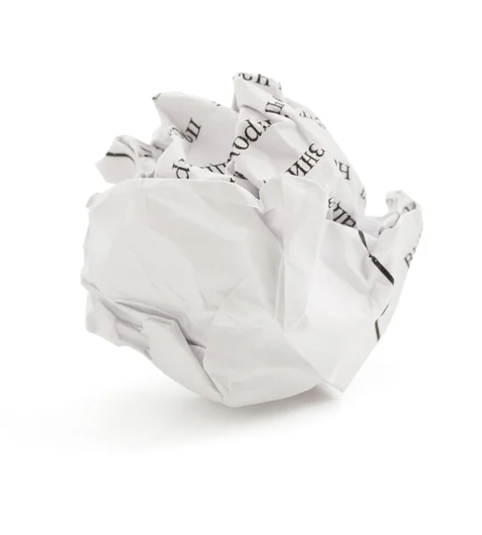 Crumpled paper ball on white — Stock Photo, Image