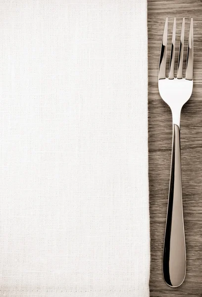 叉和餐巾 — 图库照片