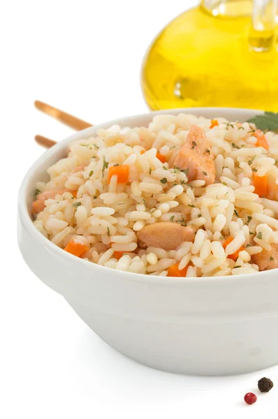 Bowl with rice — Stock Photo, Image