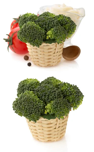 Broccoli in basket — Stock Photo, Image