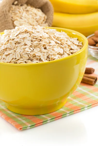 Bowl of oat flake — Stock Photo, Image