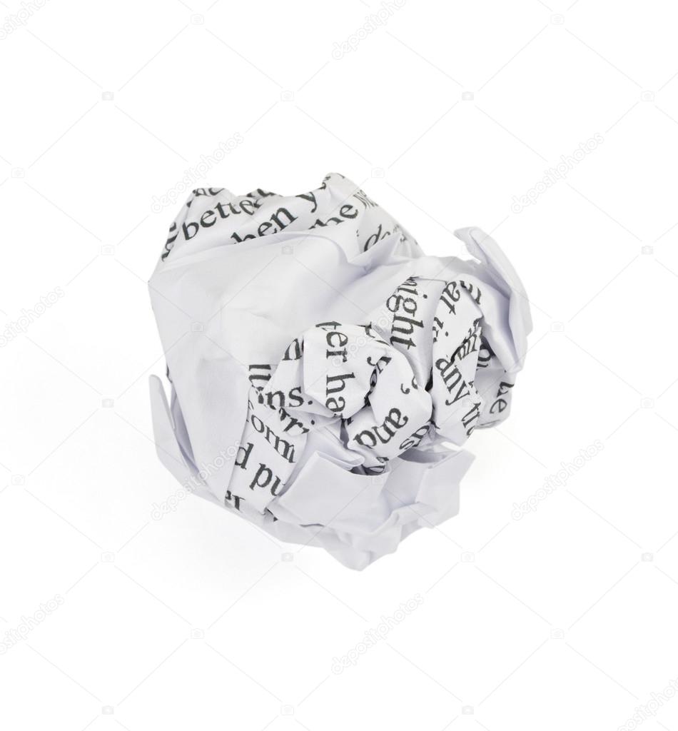 Crumpled paper ball