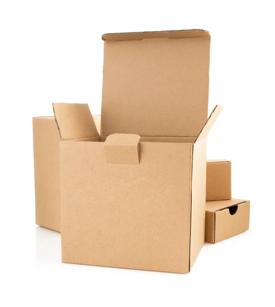 Cardboard boxes  on white background — Stock Photo, Image