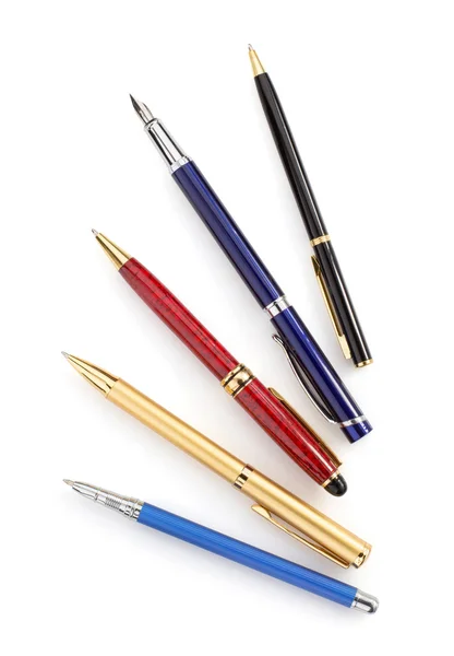 Collection of pens on white  background — Stock Photo, Image