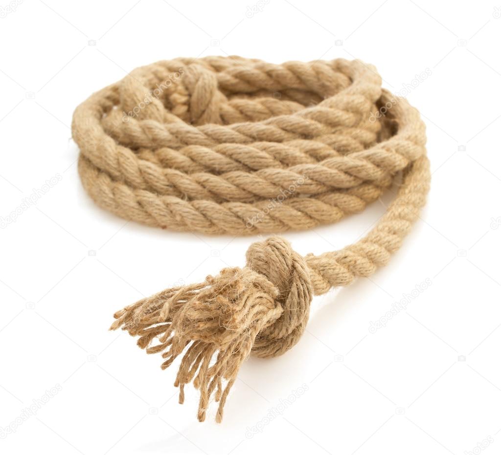 Ship rope on white  background