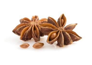 Anason star üzerinde beyaz izole 