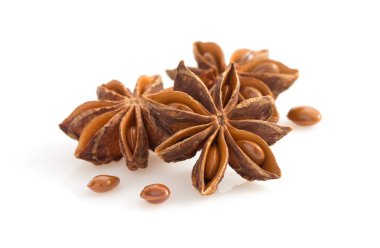 Anason star üzerinde beyaz izole 