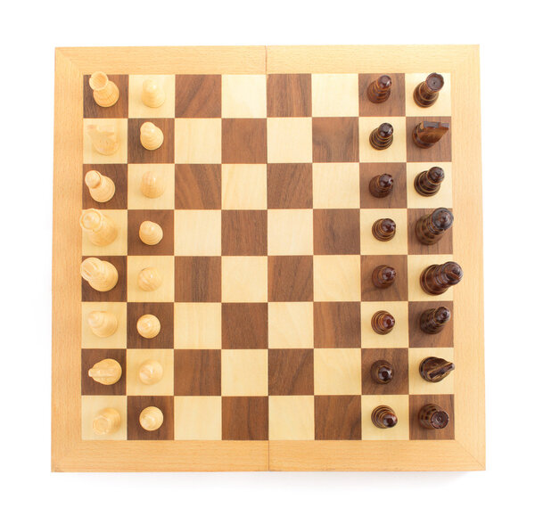 шахматы на борту в белом
