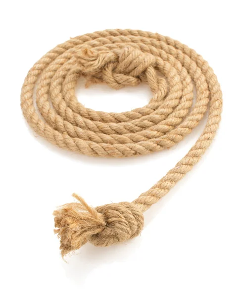 Корабельна мотузка на білому — стокове фото